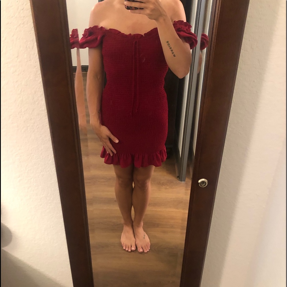 Wine bodycon dress